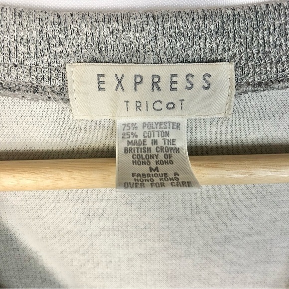 Express Y2K Medium Gray Button Down Cardigan Sweater M - Picture 4 of 4